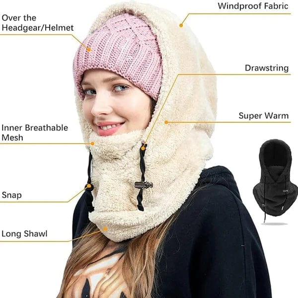 (Winter Sale 50% Off) Sherpa Hood Ski Mask - flowerence
