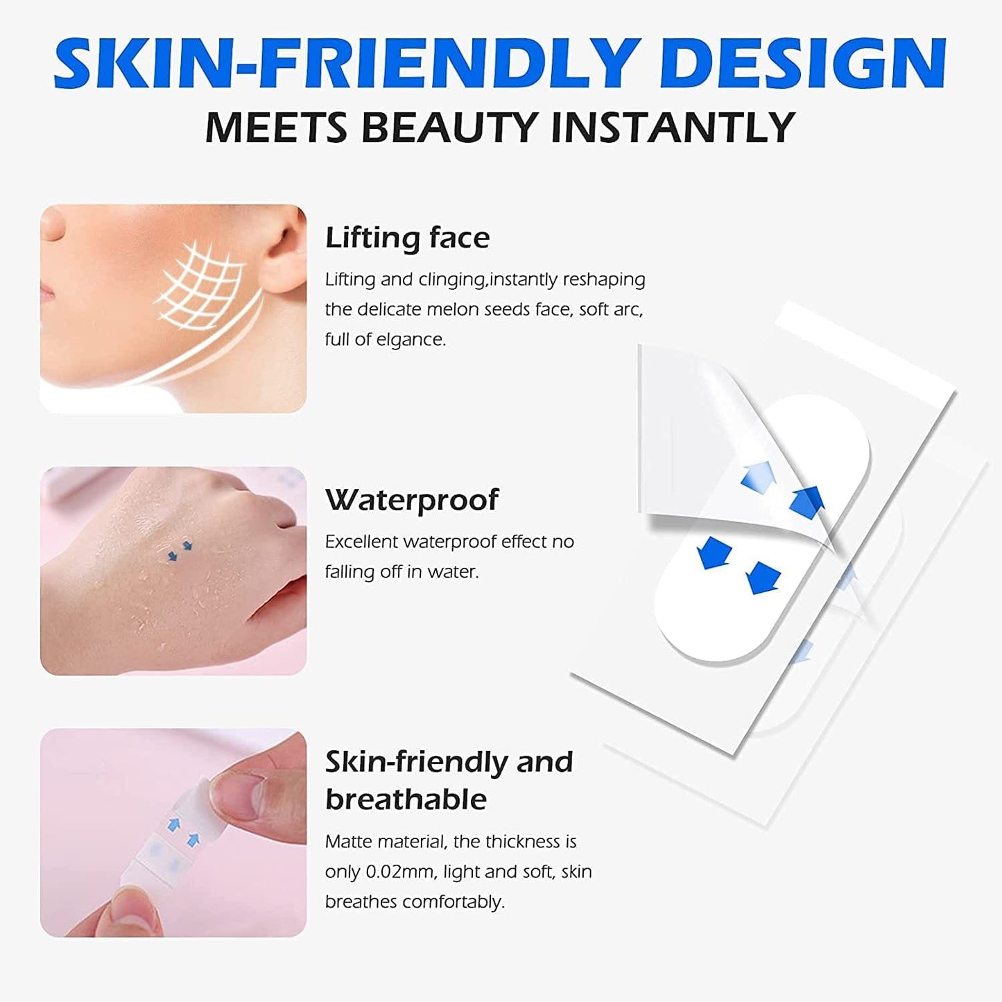 Powerful Invisible Face Liftening Tape Kit - flowerence