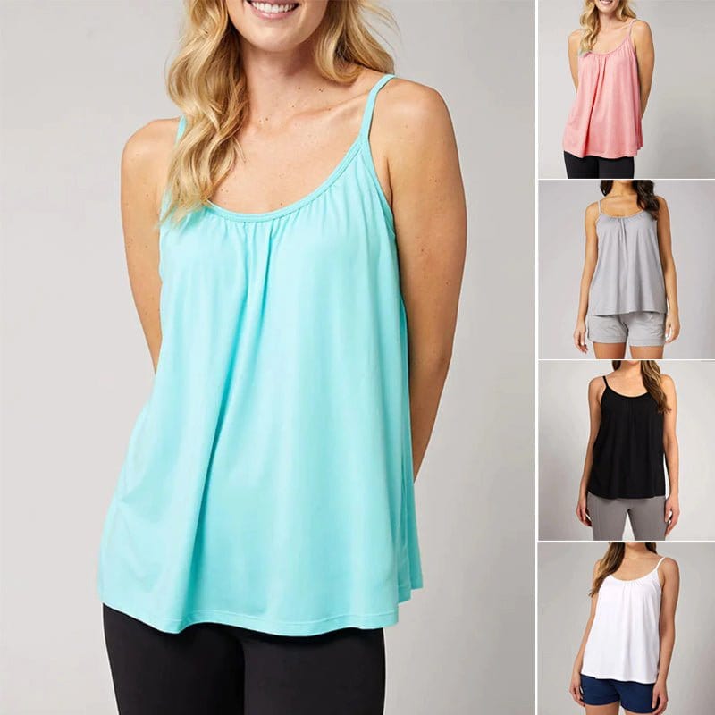 🩱2 IN 1🩱 Tank With Built-In Bra (SEASON END SALE) - flowerence